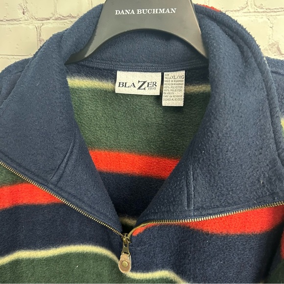 Vintage Preppy Blazer Firenze 1/4 zip colorful pullover men's size XL retro - Picture 2 of 8